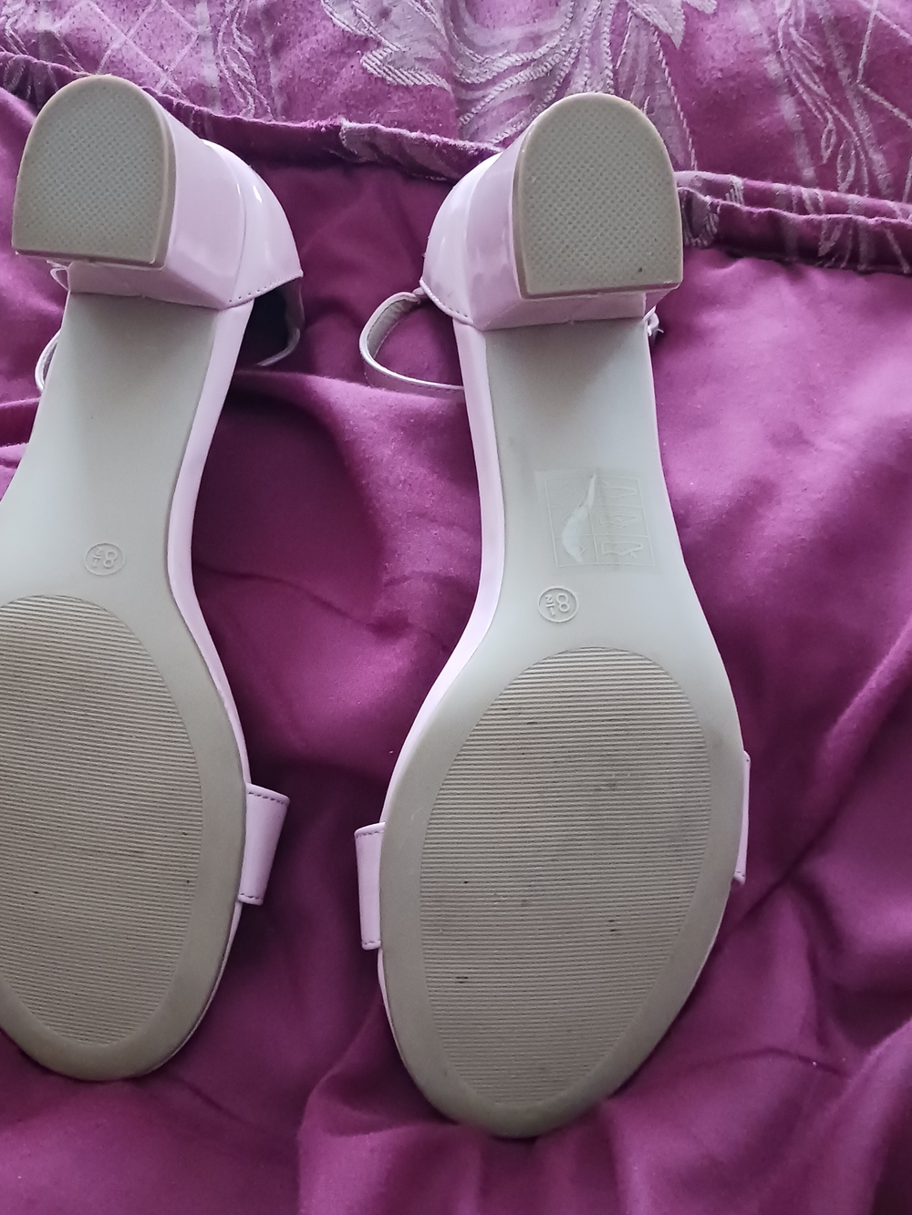 Adams Pink Block Heel Ankle-Strap Sandals - Picture 6 of 9
